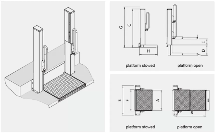 STEP-B-800 Wheelchair Lift (Semi-Automatic) STEP-B-800 Wheelchair Lift (Semi-Automatic)