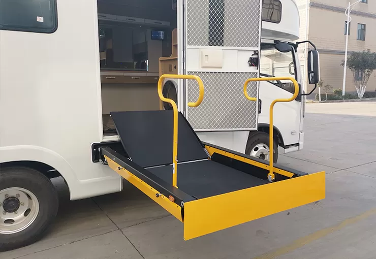 uvl 1650max wheelchair lift installed on vehicle beam 5