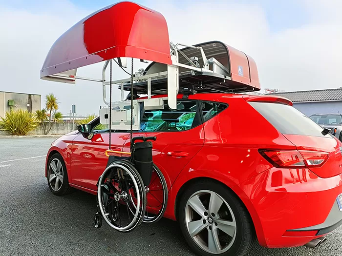 지붕 휠체어 저장 장치의 작동 원리